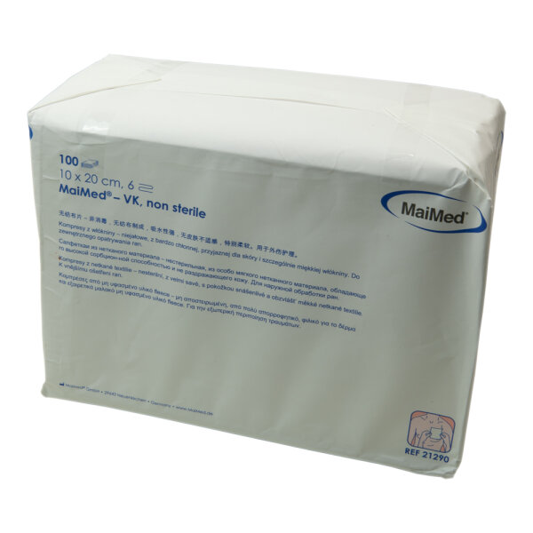 MaiMed Vlieskompressen unsteril 10x20cm 6-fach 100 ST PZN 1280119