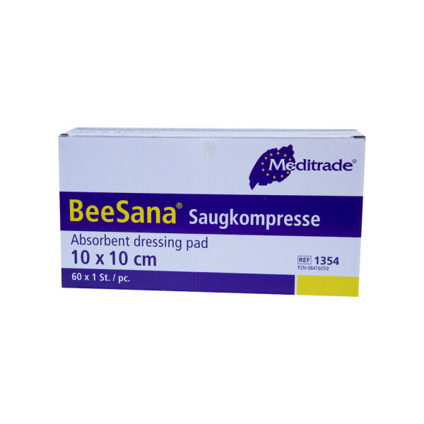 BeeSana Saugkompresse steril 10x10cm 60x1 ST 1354 PZN 08416059