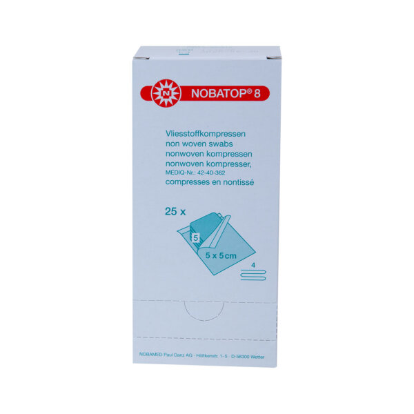 Nobatop 8 Kompressen steril 5x5cm 25x5 ST PZN 07385612