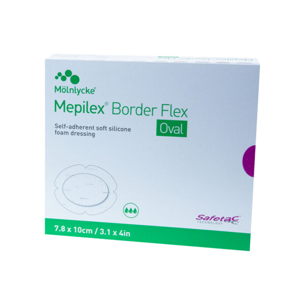 Mepilex Border Flex Schaumverband haftend 7,8x10cm 5 ST PZN 14412143