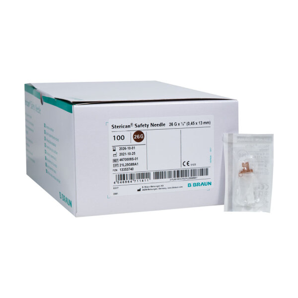 Sterican Safety Kanülen 26Gx1/2 0.45x13mm 100 ST PZN 13353740