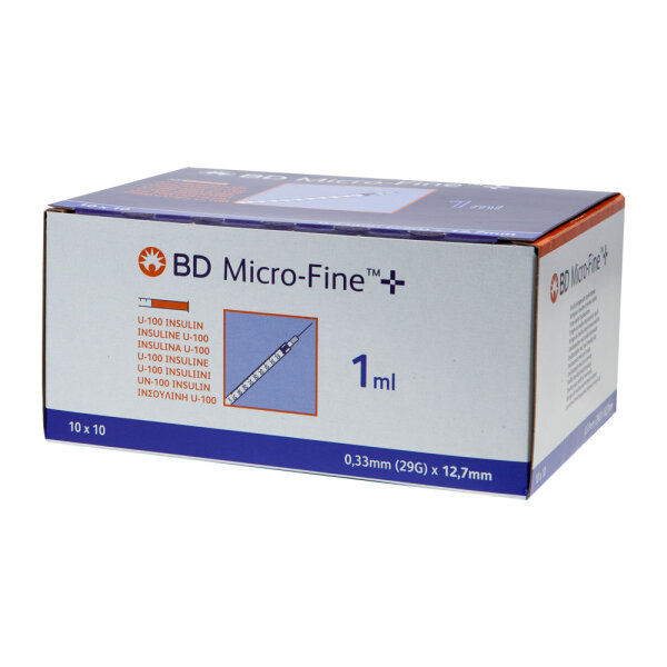 BD Micro-Fine+ U100 Insulinspritzen 12,7mm 100x1ml PZN 04400162