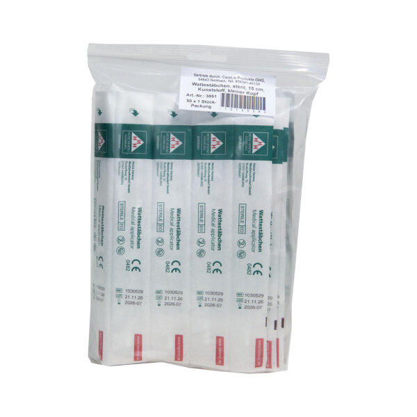 Wattestäbchen steril Kunststoff 0.5cm 15cm 1x50 ST PZN 10125292