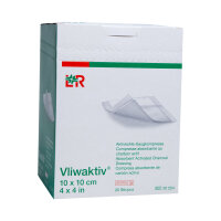 Vliwaktiv Aktivkohle-Saugkompkompresse steril 10x10cm 20...