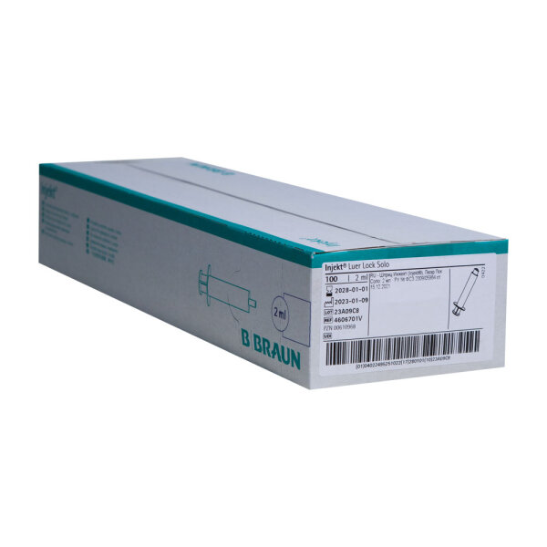Braun Injekt Solo 2 ml Einmalspritzen zentrisch Luer Lock 100 ST PZN 00610968