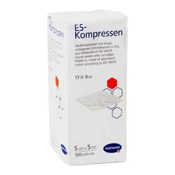 ES-Kompressen unsteril 5x5cm 8fach 100 ST PZN 01447157