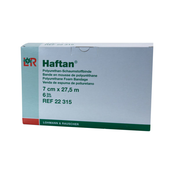 Haftan Schaumstoffbinde 7cmx27,5m 6 ST PZN 01342725