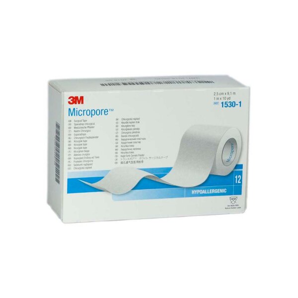 Micropore Vliespfl. 9,1mx2,5cm weiss 1530-1  12 ST PZN 01319749