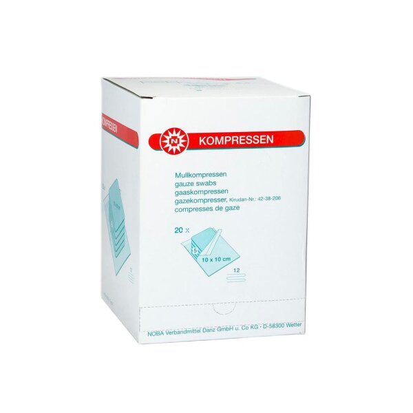 Mullkompressen steril 10x10cm 12-fach 20x5 ST PZN 07385894