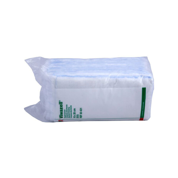 Vliwazell Saugkompressen unsteril 10x20cm 25 ST PZN 02232826