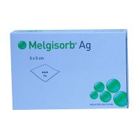 Melgisorb Ag Verband 5x5 cm 10 ST PZN 01560824